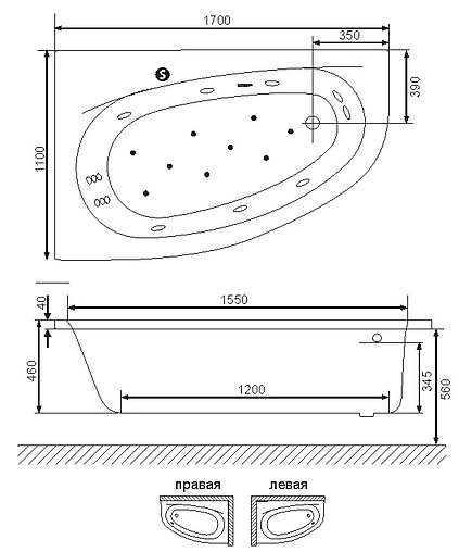Ванна акриловая Excellent Kameleon 170x110 R WAEX.KMP17WH