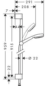 Душевая стойка Hansgrohe Crometta 100 Multi EcoSmart 3jet 90см хром/белый 26659400 Душевая стойка Hansgrohe Crometta 100 Multi EcoSmart 3jet 90см хром/белый 26659400, 2