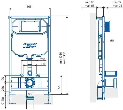 Комплект 5 в 1 Idrospania Tabarca 40230+30360+AZ-0017 E-R с кнопкой белый глянцевый