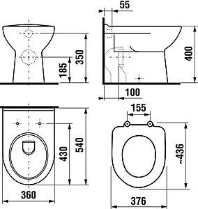 Унитаз приставной Jika Olymp белый 8.2361.5.000.000.1 Унитаз приставной Jika Olymp белый 8.2361.5.000.000.1, 2