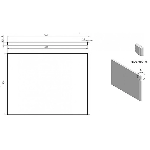 Панель для ванны боковая C-bath 70x52 белый CBQPS0101