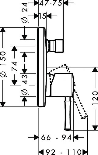 Смеситель для ванны скрытого монтажа Hansgrohe Talis Classic хром 14145000