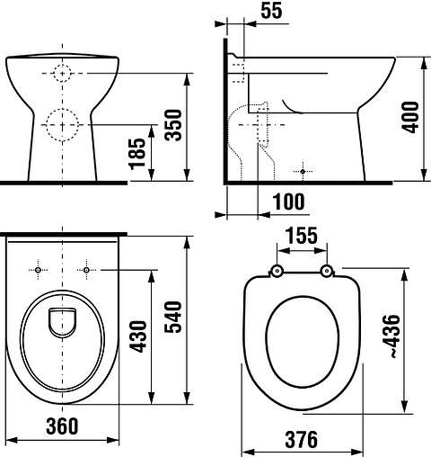 Унитаз приставной Jika Olymp белый 8.2361.5.000.000.1 Унитаз приставной Jika Olymp белый 8.2361.5.000.000.1