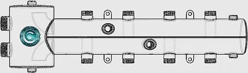 Распределительный коллектор 4 контура с гидрострелкой 1¼&quot;н x 1&quot;н Север-R-Т4(Aisi) 1955031