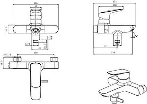 Комплект для ванны 3 в 1 Aquatek Вега хром AQ1030CR Комплект для ванны 3 в 1 Aquatek Вега хром AQ1030CR, 2