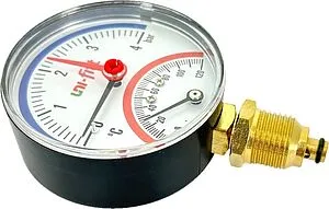 Термоманометр радиальный Uni-fitt 80мм 4 бар 120°С ½&quot; 311D1442, 4