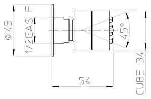 Душевая форсунка Bossini Cubic-Gom хром I00135.030, 2