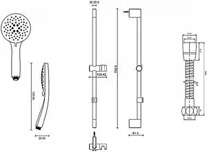 Комплект для ванны 3 в 1 Jacob Delafon Lucien хром E20850RU-CP Комплект для ванны 3 в 1 Jacob Delafon Lucien хром E20850RU-CP, 3