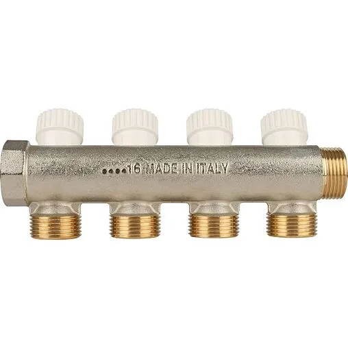 Коллектор регулирующий проходной 4 отвода ¾"в/н x ¾"ек Stout SMB 6851 343404 Коллектор регулирующий проходной 4 отвода ¾"в/н x ¾"ек Stout SMB 6851 343404