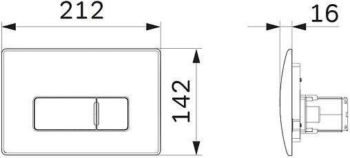 Клавиша смыва для унитаза Am.Pm Pro M I048038 черный матовый