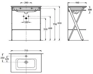 Консоль с умывальником напольная Kerama Marazzi Piano Next 75 чёрный PIA.N.75\BLK+PI.wb.75 Консоль с умывальником напольная Kerama Marazzi Piano Next 75 чёрный PIA.N.75\BLK+PI.wb.75, 2