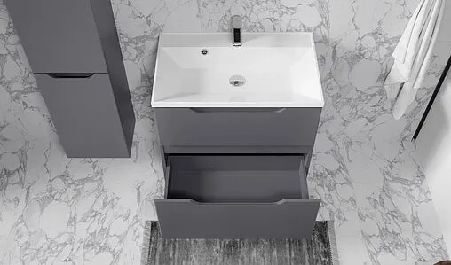 Тумба-умывальник подвесная Raval Wector 70 антрацит Wct.01.70/P/A/MD+4627173210171