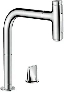 Смеситель для кухни с выдвижным изливом Hansgrohe Metris Select M71 хром 73819000, 1