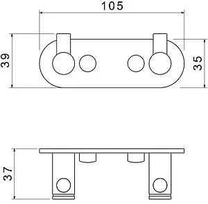 Крючок двойной Aquatek Европа чёрный матовый AQ4102MB Крючок двойной Aquatek Европа чёрный матовый AQ4102MB, 2