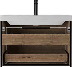 Тумба под умывальник подвесной Домино Bazis 80 дуб галифакс табак DA6105T, 5