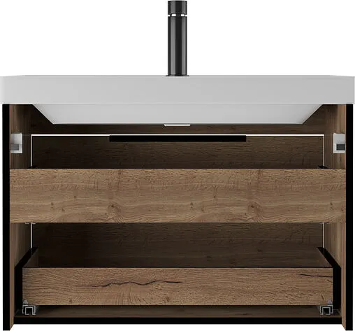 Тумба под умывальник подвесная Домино Bazis 80 дуб галифакс табак DA6105T