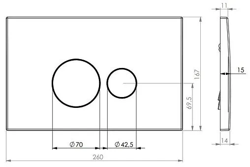 Клавиша смыва для унитаза Toni Arti Baglio TA-0080 хром матовый Клавиша смыва для унитаза Toni Arti Baglio TA-0080 хром матовый