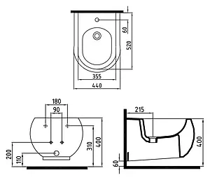 Биде подвесное Bien Flash белый FLBA05201VD1W3000, 2