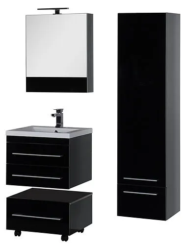 Шкаф-пенал подвесной Aquanet Верона 40 R чёрный 00176673 Шкаф-пенал подвесной Aquanet Верона 40 R чёрный 00176673