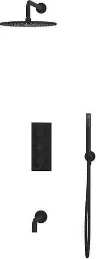 Душевая система с термостатом для ванны WHITECROSS Y black чёрный матовый YSET11BL