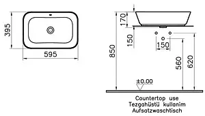 Раковина VitrA Geo 60 белый 7425B003-0012 Раковина VitrA Geo 60 белый 7425B003-0012, 2