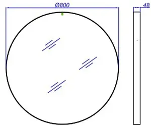 Зеркало Aqwella RM 80 чёрный RM0208BLK Зеркало Aqwella RM 80 чёрный RM0208BLK, 2