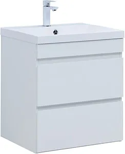 Тумба-умывальник подвесная Aquanet Нота New 58 белый глянец 00335417+00281220 Тумба-умывальник подвесная Aquanet Нота New 58 белый глянец 00335417+00281220, 1