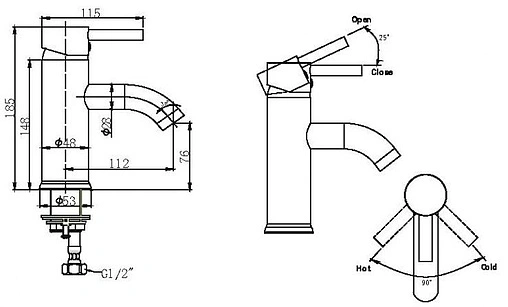 Смеситель для раковины Bravat Slim хром F1332366CP-RUS