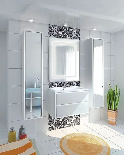 Шкаф-пенал подвесной Aquaton Римини new 35 белый глянец 1A232703RN010