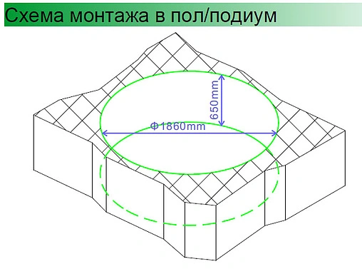 Ванна акриловая с гидромассажем Gemy 190x190 G9090 K