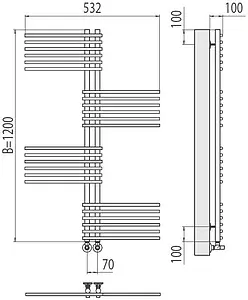Полотенцесушитель водяной лесенка Terminus Европа П24 70х1200 полированная сталь 4670078530622 Полотенцесушитель водяной лесенка Terminus Европа П24 70х1200 полированная сталь 4670078530622, 2