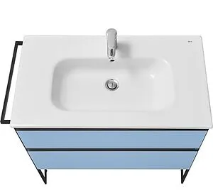 Тумба-умывальник подвесная Roca Domi 80 небесный синий ZRU9307871+ Тумба-умывальник подвесная Roca Domi 80 небесный синий ZRU9307871+, 3