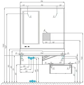 Тумба-умывальник подвесная Aquaton Сакура 120 ольха навара/белый 1A2197K2SKW80, 2