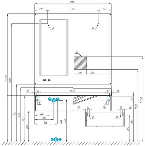 Тумба-умывальник подвесная Aquaton Сакура 120 ольха навара/белый 1A2197K2SKW80