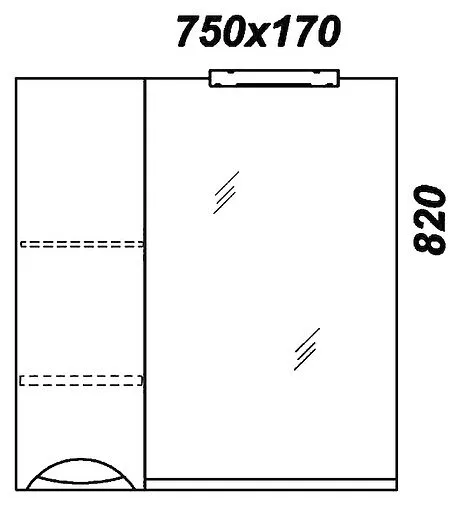 Шкаф-зеркало Aqwella Line 75 L белый Li.02.07