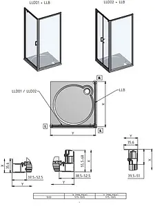 Боковая стенка 1000мм прозрачное/матовое стекло Roltechnik Lega Line LLB/1000 553-1000000-00-21, 2