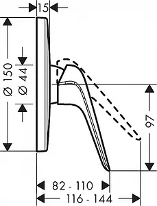 Смеситель для душа скрытого монтажа Hansgrohe Novus HighFlow хром 71066000, 2