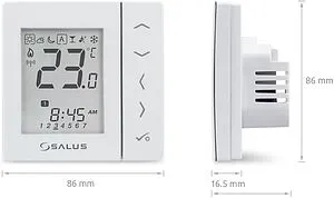 Проводной комнатный терморегулятор НО/НЗ 230В Salus EXPERT NSB белый VS35W Проводной комнатный терморегулятор НО/НЗ 230В Salus EXPERT NSB белый VS35W, 2