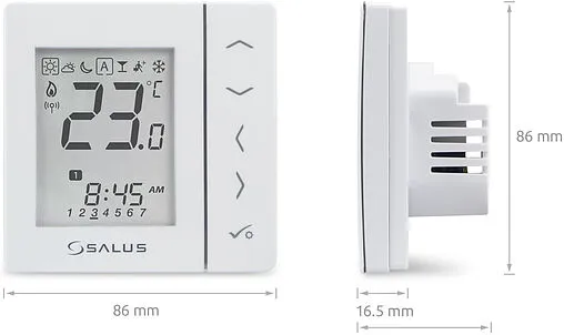 Проводной комнатный терморегулятор НО/НЗ 230В Salus EXPERT NSB белый VS35W