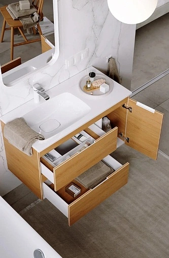 Тумба-умывальник подвесная Aqwella Accent 90 дуб золотой ACC0109LDZ+Mal.09.04.D-L