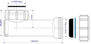 Горизонтальный самозакрывающийся сливной клапан Mc Alpine белый WHB1-40, 2