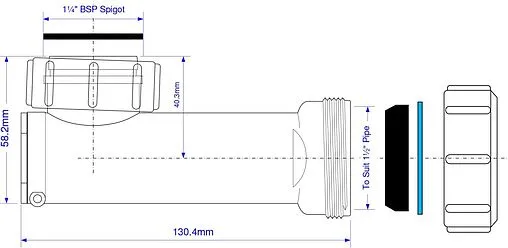Горизонтальный самозакрывающийся сливной клапан Mc Alpine белый WHB1-40