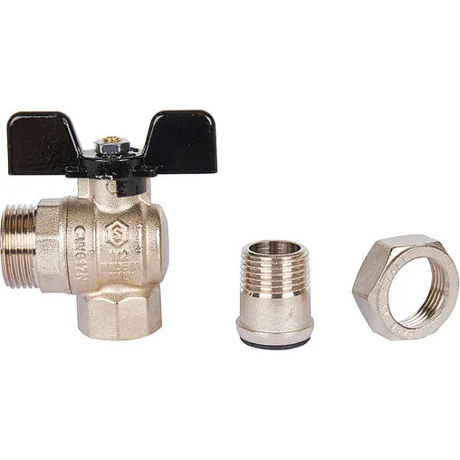 Кран шаровый с американкой угловой ½&quot;в x ½&quot;н Stout ГОСТ Р 59553-2021 SVB-0008-200015
