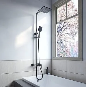 Душевая система со смесителем для ванны IDDIS Bild чёрный матовый BILBL1Fi06, 3