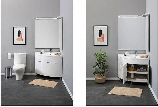 Тумба-умывальник напольная Aquanet Корнер 89 R белый 00158825+00158989