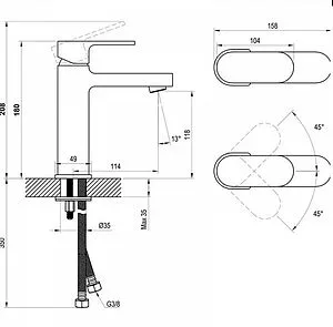 Смеситель для раковины Ravak Chrome хром X070191 Смеситель для раковины Ravak Chrome хром X070191, 2