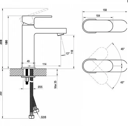 Смеситель для раковины Ravak Chrome хром X070191 Смеситель для раковины Ravak Chrome хром X070191