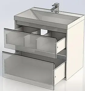 Тумба-умывальник подвесная Aquanet Гласс 70 белый 00206700+00179394, 3