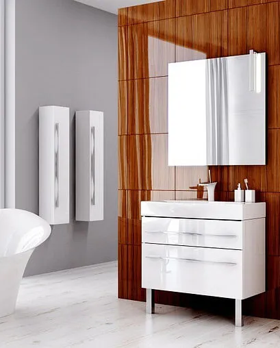 Шкаф-пенал подвесной Aqwella Milan 35 белый Mil.05.35/W