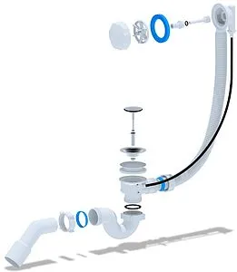 Слив-перелив для ванны Ани Пласт хром EM511 Слив-перелив для ванны Ани Пласт хром EM511, 3